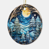 Familienaam Winter Wonderland Forest gepersonalise Keramisch Ornament (Links)