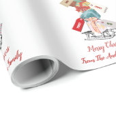 Familienaam Winter Wonderland Modern Christmas Cadeaupapier (Rol Hoek)