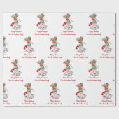 Familienaam Winter Wonderland Modern Christmas Cadeaupapier (Vlak)