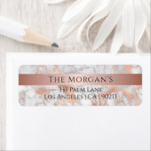 Familienaam, wit en Roos Gold marble Label (Insitu)