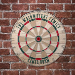 Familienaam Wood Look Spelletjes Kamer Rustiek Dartbord<br><div class="desc">Verhoog uw game-avonden met onze aangepaste familie houten effect dartbord, ontworpen om een persoonlijke touch aan uw huis te brengen. Met dit unieke dartbord kunt u met trots uw familienaam en locatie weergeven, waardoor het niet alleen een spel is, maar ook een gekoesterd familie-erfstuk. Ideaal voor bijeenkomsten, achtertuinfeesten of gewoon...</div>