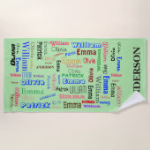 Familienaam 🃏 Word Collage Strandlaken (Voorkant)