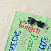 Familienaam 🃏 Word Collage Strandlaken (In situ)