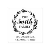 Familienaam Wreatadres Crest Rubberstempel (Afrduk)