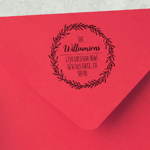 Familienaam WreatReturn Address Rubberstempel