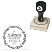 Familienaam WreatReturn Address Rubberstempel (Gestempeld)
