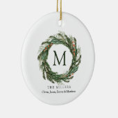 Familienamen Kerst Ornament Monogram krans (Rechts)