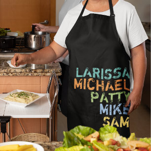 familienamen ( moeder , vader en zonen ) zwart schort