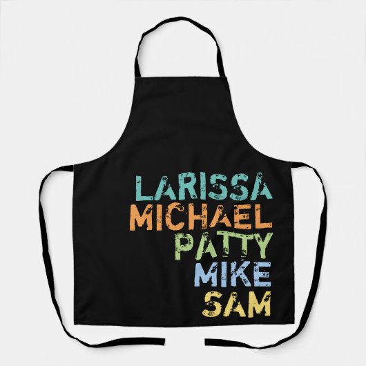 familienamen ( moeder , vader en zonen ) zwart schort (Voorkant)