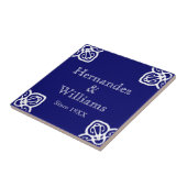 Familienamen - Spaans wit op blauw Tegeltje (Zijkant)