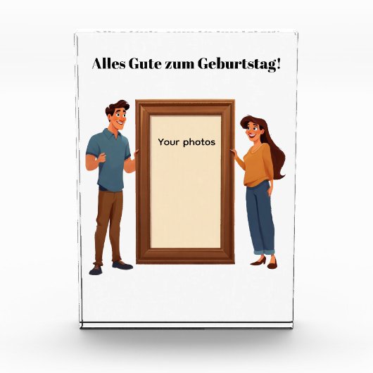 Familienrahmen – Mama & Papa halten dein Bild Fotoblokken (Voorkant)