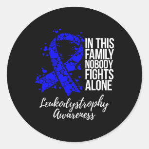 Familieondersteuning Blauw lint Leukodystrofie Awa Ronde Sticker