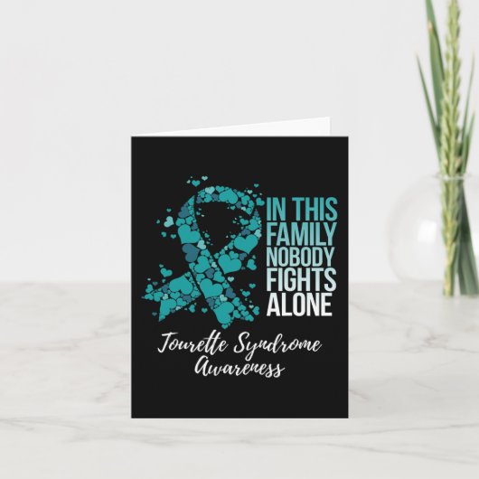 Familieondersteuning Blauwgroen lint-tourettesyndr Kaart (Voorkant)