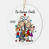 Familieouders, Jongen, Meisje, Hond, Kat Ornament (Links)