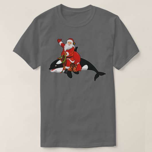 Familieovereenkomst Funny Santa Riding Orca Fish C T-shirt (Design voorkant)