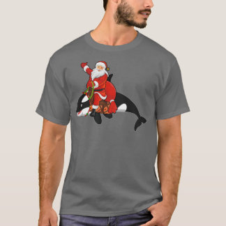Familieovereenkomst Funny Santa Riding Orca Fish C T-shirt