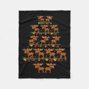 Familiepajama stelt kerstcadeaus voor Moose Xmas T Fleece Deken