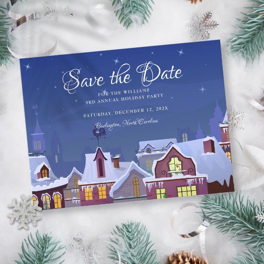 Familiepartij Save the Date Winter Aankondigingskaart