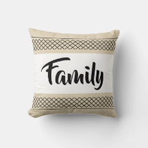 Familiepatroon print stijlvolle typografie beige