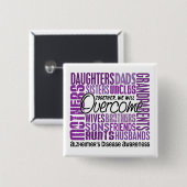 Familieplein Alzheimer Vierkante Button 5,1 Cm (Voorkant /achterkant)