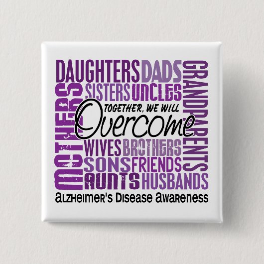 Familieplein Alzheimer Vierkante Button 5,1 Cm (Voorkant)