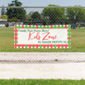 Familieplezier! Aangepaste Kinder Zone Zomerfestiv Spandoek (Insitu)