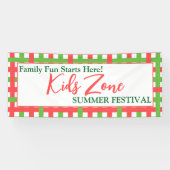 Familieplezier! Aangepaste Kinder Zone Zomerfestiv Spandoek (Horizontaal)