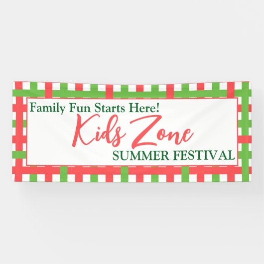 Familieplezier! Aangepaste Kinder Zone Zomerfestiv Spandoek (Horizontaal)