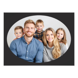 Familieportret Foto Vergroting Template Ovaal Afdruk