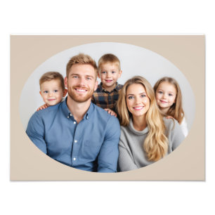Familieportret Foto Vergroting Template Ovaal Afdruk