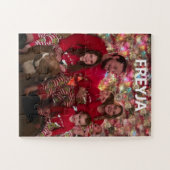 Familieportret met naam legpuzzel (Horizontaal)