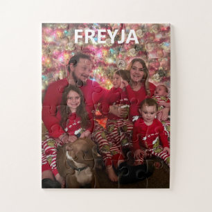 Familieportret met naam legpuzzel