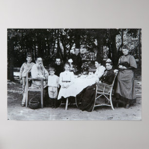 Familieportret van de auteur Leo N. Tolstoy Poster