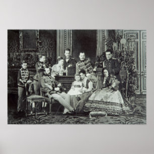 Familieportret van keizer Alexander II Poster