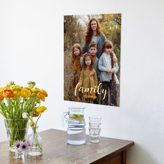 Familieportret Verticale scriptnaam Folie Afdrukken (Laag (Keuken))