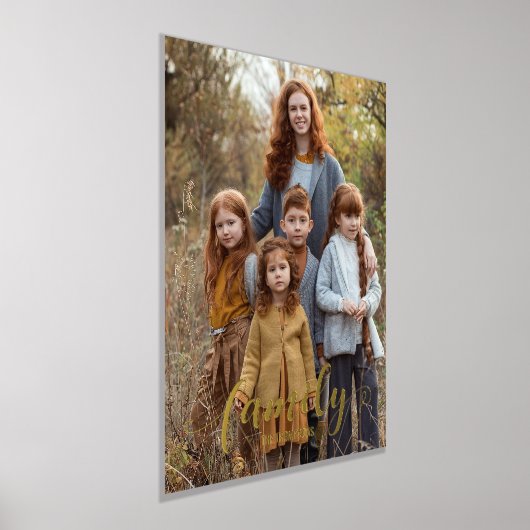 Familieportret Verticale scriptnaam Folie Afdrukken (Laagn)