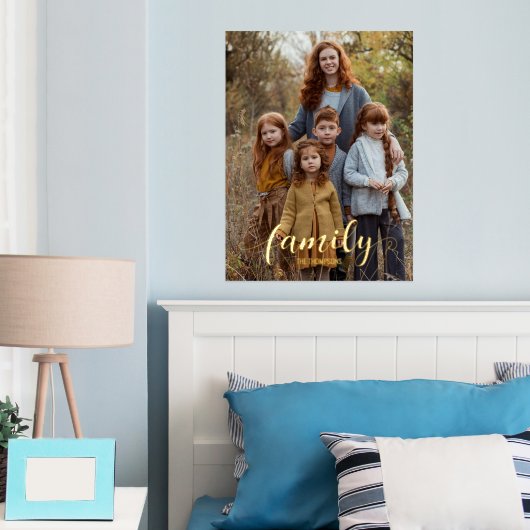 Familieportret Verticale scriptnaam Folie Afdrukken (Insitu (Slaapkamer))