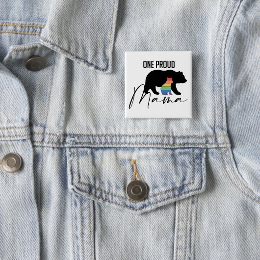 Familiepride Beren Vierkante Button 5,1 Cm (In situ)