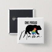 Familiepride Beren Vierkante Button 5,1 Cm (Voorkant /achterkant)