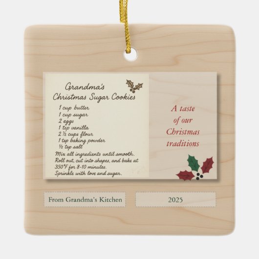 Familierecept Geschenkornament 2025 Keramisch Ornament (Voorkant)