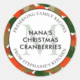 Familierecepten Kerstcadeau Ronde Sticker