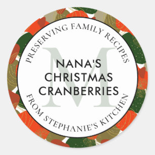 Familierecepten Kerstcadeau Ronde Sticker