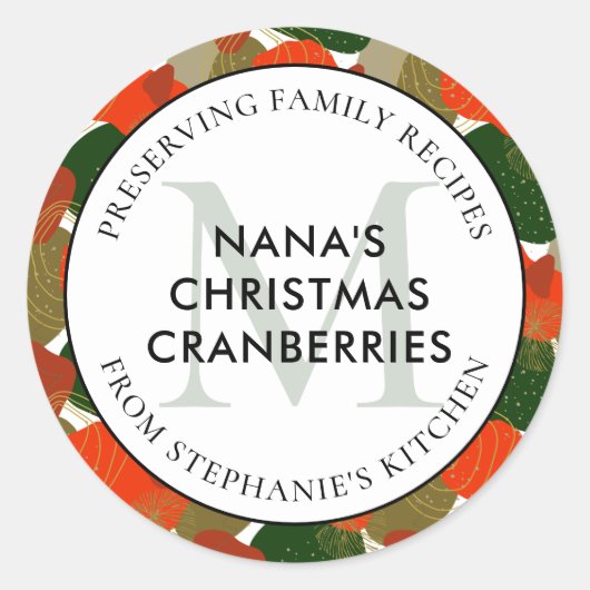 Familierecepten Kerstcadeau Ronde Sticker (Voorkant)