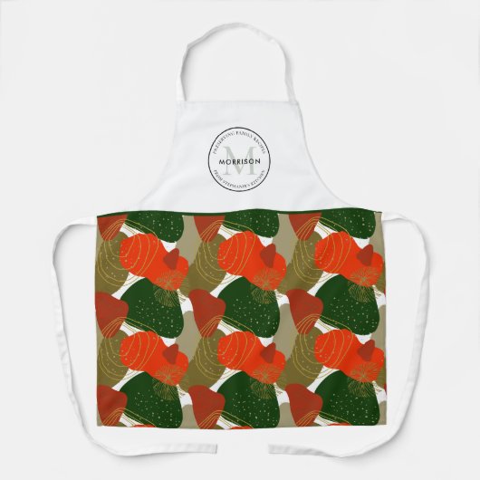 Familierecepten Monogram Abstracte Kerst Schort (Voorkant)