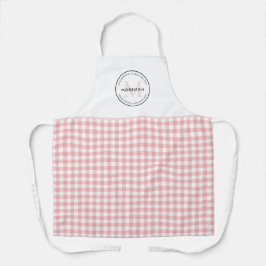 Familierecepten Red Gingham Monogram Schort