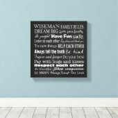 Familieregels Achternaam 10x10 Omwikkeld Canvas Afdruk (Insitu (Houten vloer))