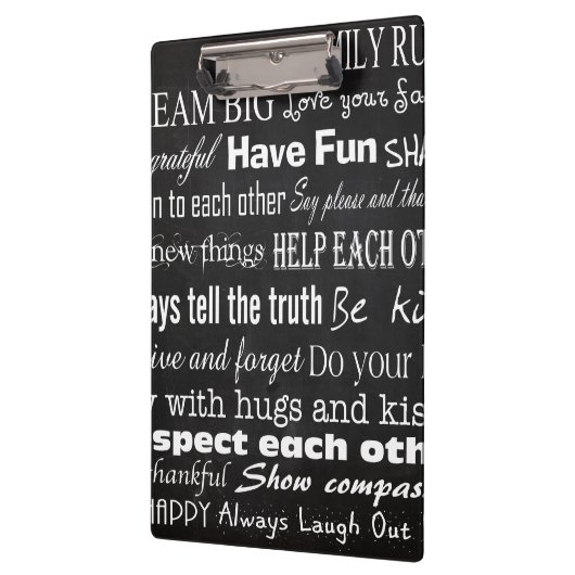 Familieregels Achternaam Gepersonaliseerde Cus Cli Klembord (Links)