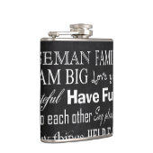 Familieregels Achternaam Gepersonaliseerde Whiskey Heupfles (Rechts)