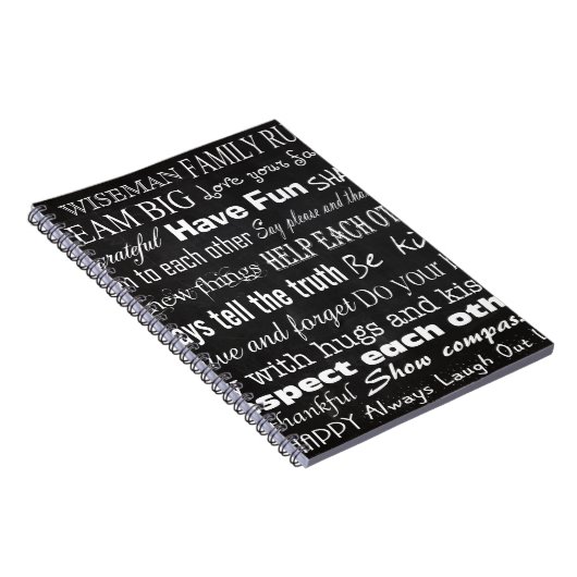 Familieregels Achternaam Persoonlijk hoesnoterings Notitieboek (Rechterzijde)