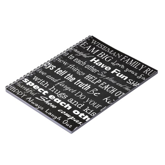 Familieregels Achternaam Persoonlijk hoesnoterings Notitieboek (Linkerzijde)